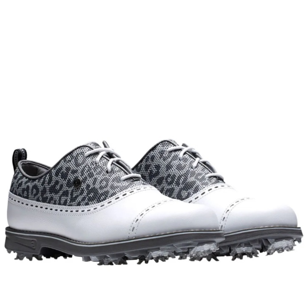 FootJoy Women's White and Gray Leopard Athletic Golf Shoes